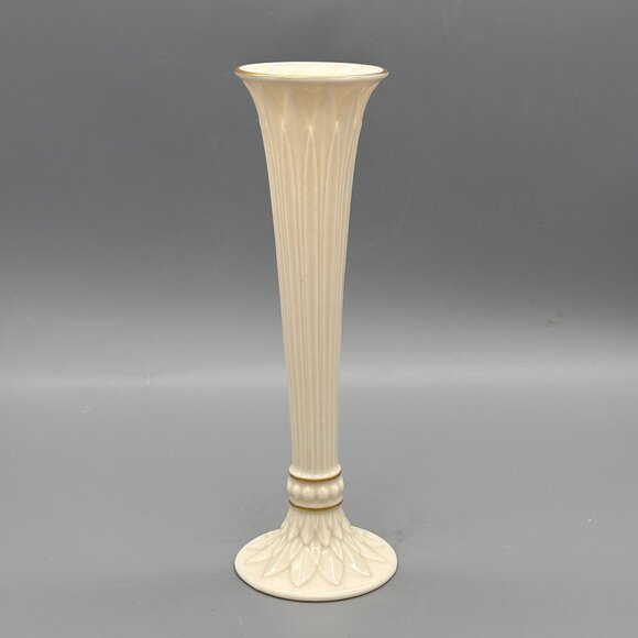 Lenox Tivoli Fluted Porcelain with Gold Trim Bud Vase 2152B - Picture 1 of 7